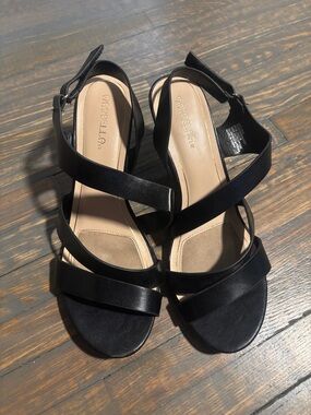 MARELLA Black Leather Strappy Sandals size 8 medium